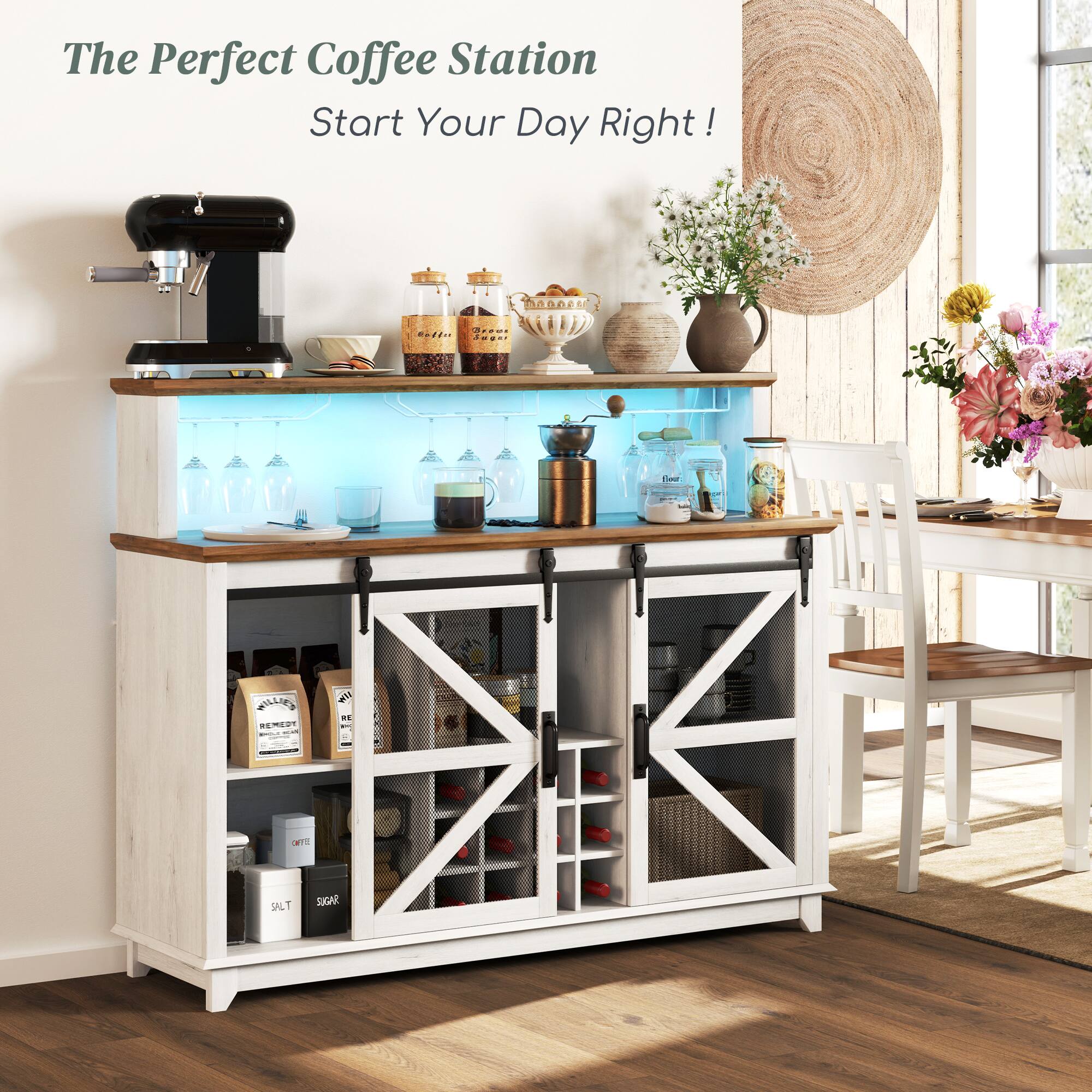 The Perfect Coffee Station Start Your Day Right! 200e LLA 2 DE OTE SALT SIGAR