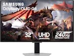 Samsung - 32" Odyssey OLED G8 (G80SD) 4K UHD 240Hz 0.03ms Smart Gaming Monitor with HDR - Silver