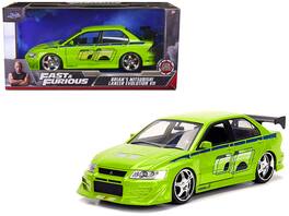 Brian's Mitsubishi Lancer Evolution VII with Graphics "Fast & Furious" Movie 1/24 Diecast Model Car by Jada - Green