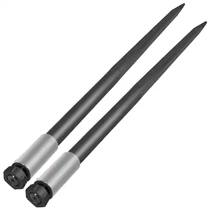 Front. VEVOR - Hay Spear Spears 49\" Hay Bale Spear Spike, 4000 lbs Capacity Quick Attach Square Hay Bale Spears, 2 Pics Black Bale - Black.