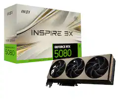 MSI - NVIDIA GeForce GeForce RTX 5080 16G INSPIRE 3X OC 16GB GDDR7 PCI Express Gen 5 Graphics Card - Gold - Front_Zoom