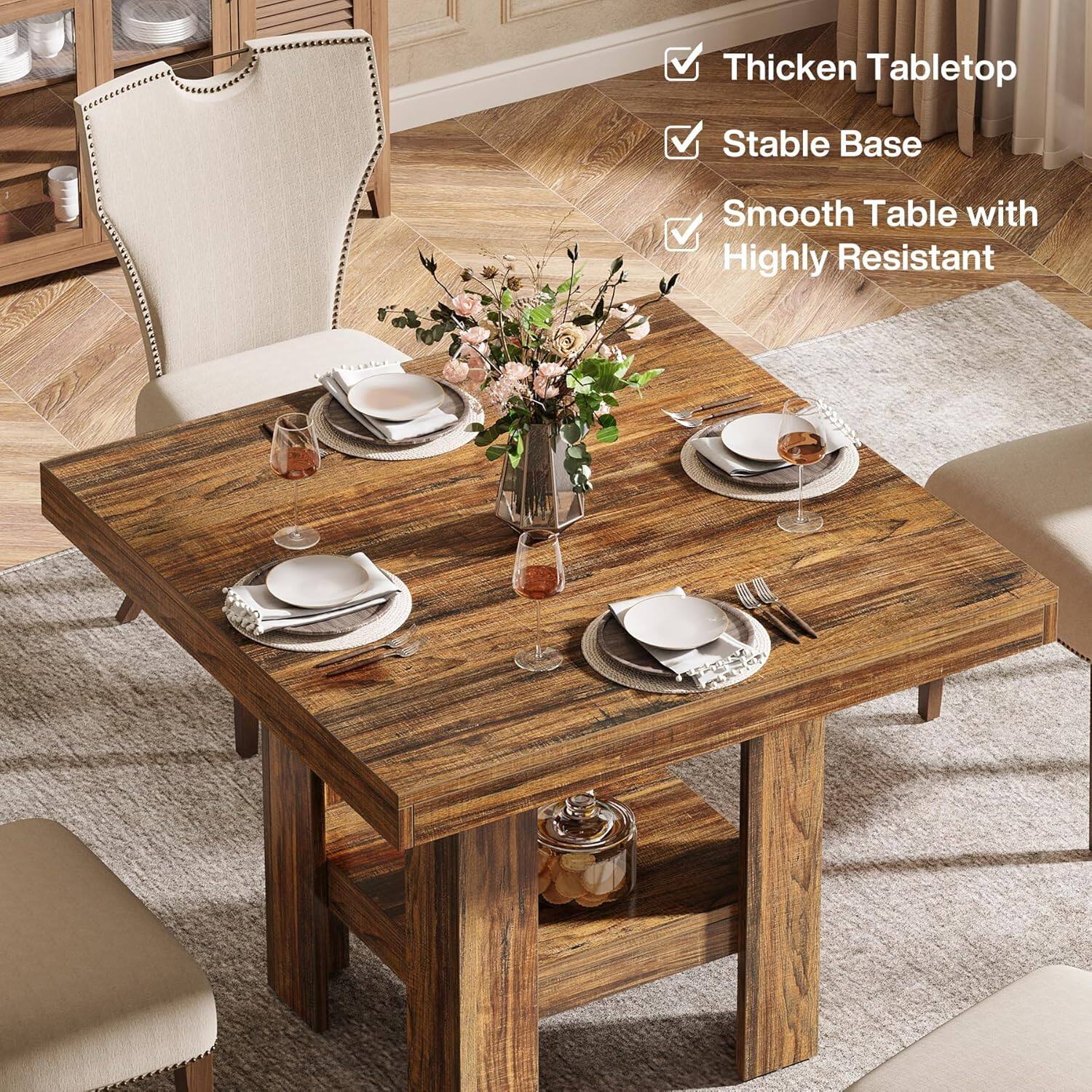 Thicken Tabletop  
Stable Base  
Smooth Table with Highly Resistant