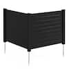 Front. Costway - 48"L x 37.5"H Air Conditioner Fence Screen Panel Kit w/ 20" Long Stakes - Black.