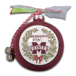 Magnolia Lane - Mississippi State Bulldogs Wreath Kickoff Painted Ornament - Multicolor