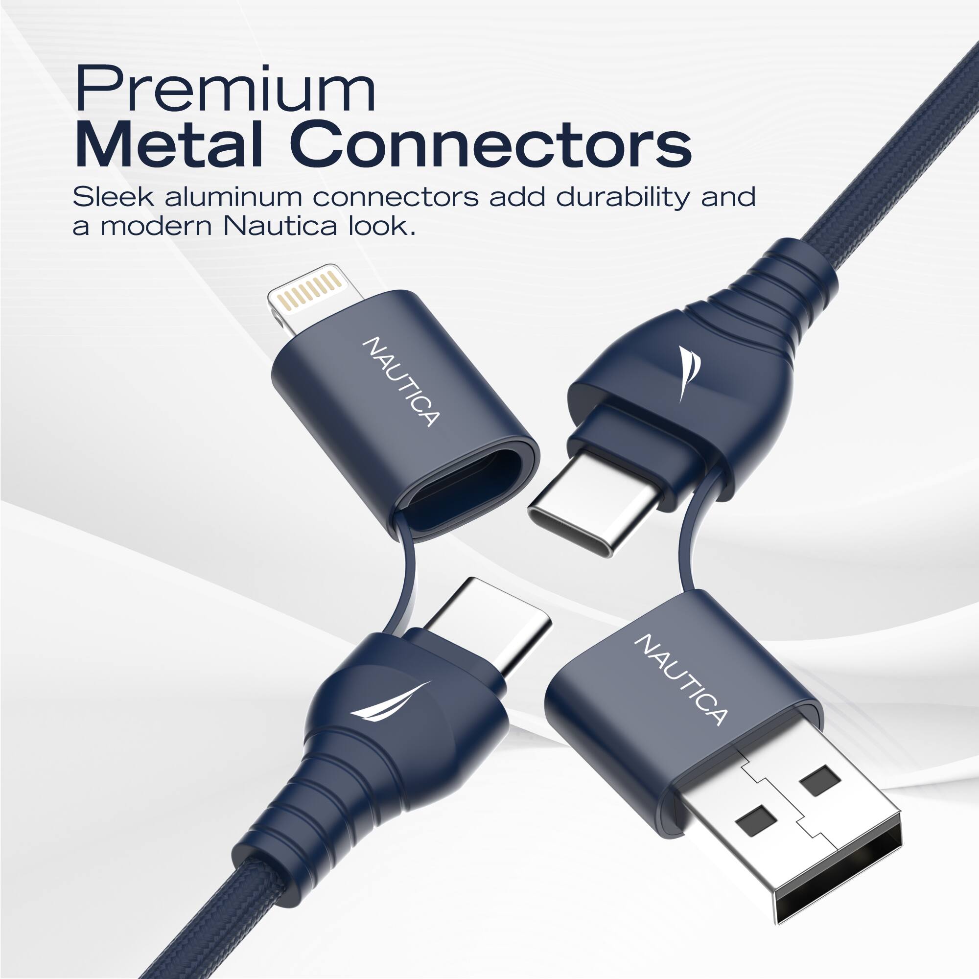Premium Metal Connectors

Sleek aluminum connectors add durability and a modern Nautica look.
