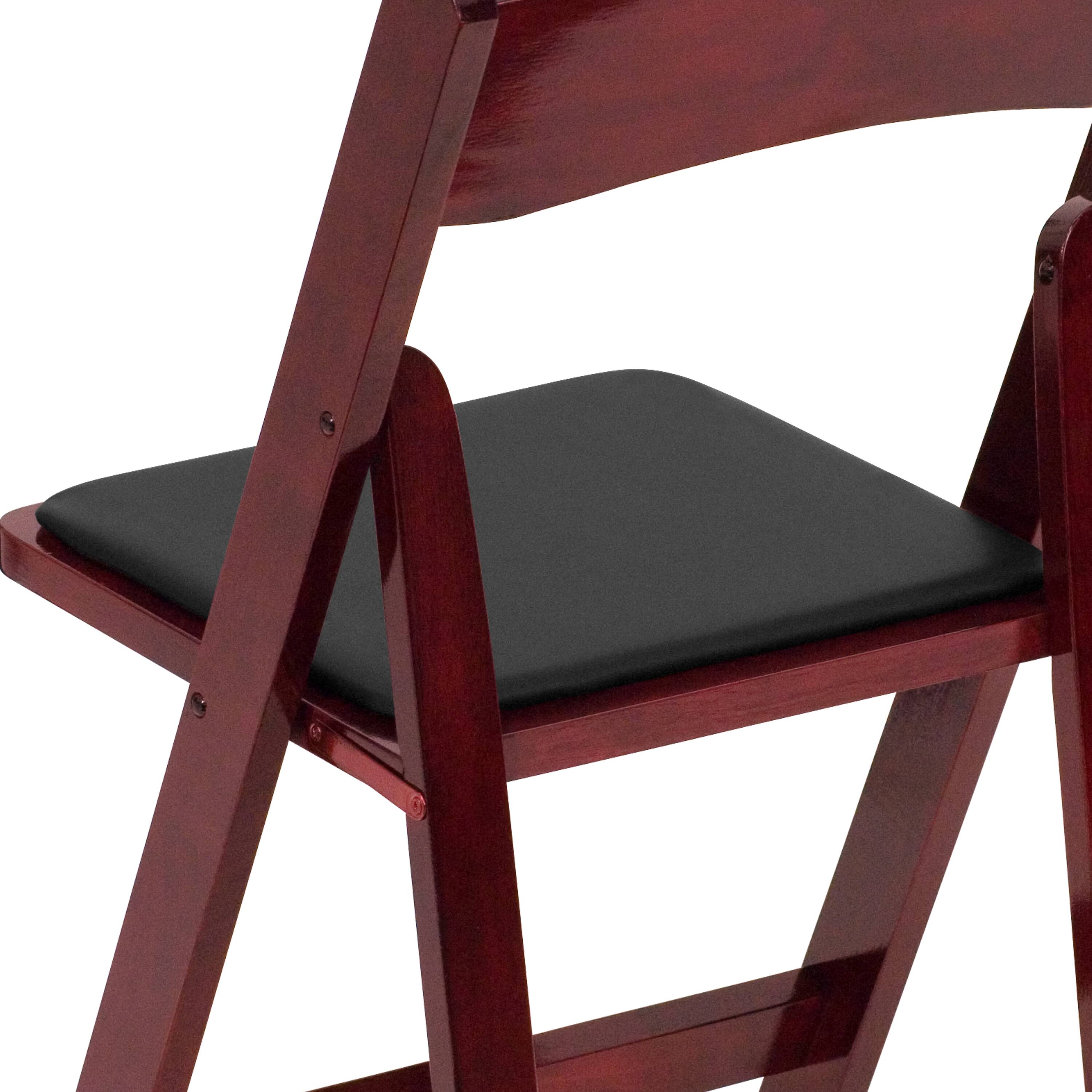 Alt View 10. Emma + Oliver - 2 Pack Wedding Party Event Wood Folding Chair with Vinyl Padded Seat - Mahogany.
