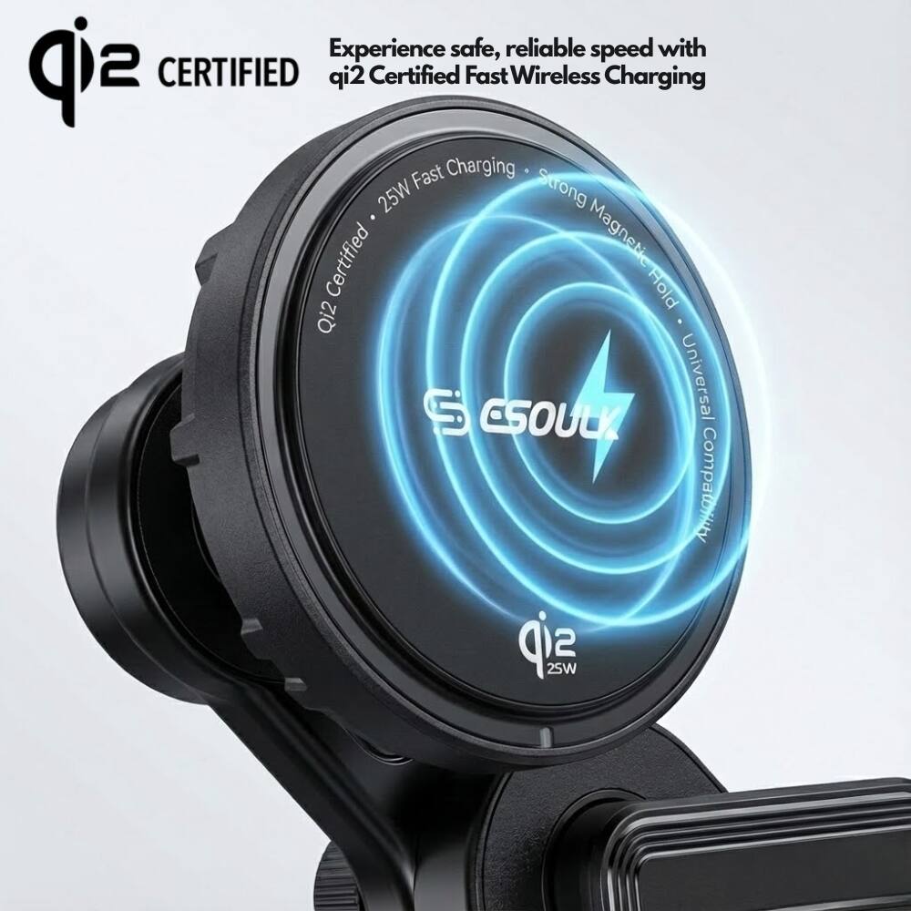 Experience safe, reliable speed with qi2 Certified Fast Wireless Charging

- qi2 Certified
- 25W Fast Charging
- Strong Magnetic Hold
- Universal Compatibility