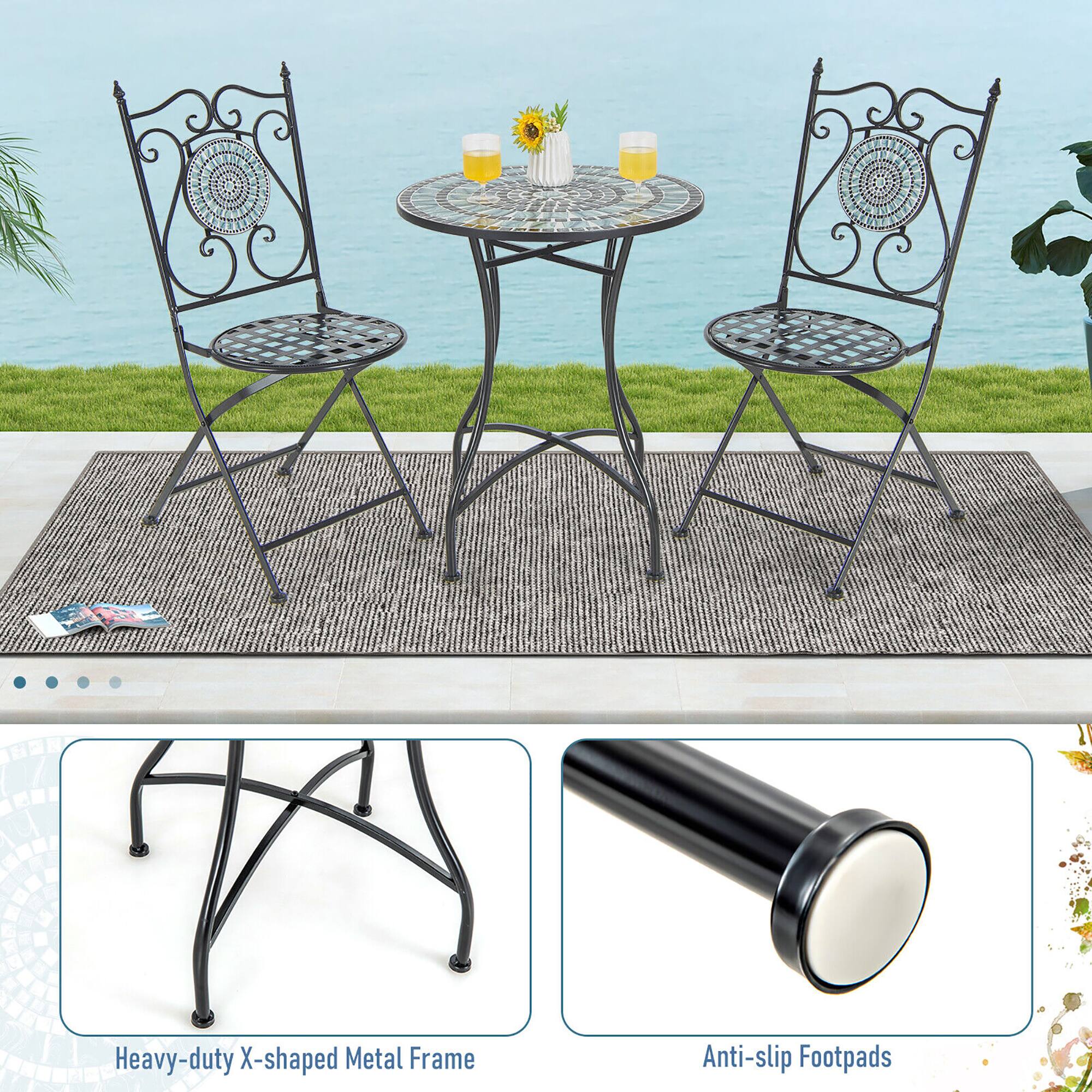 1. Heavy-duty X-shaped Metal Frame
2. Anti-slip Footpads