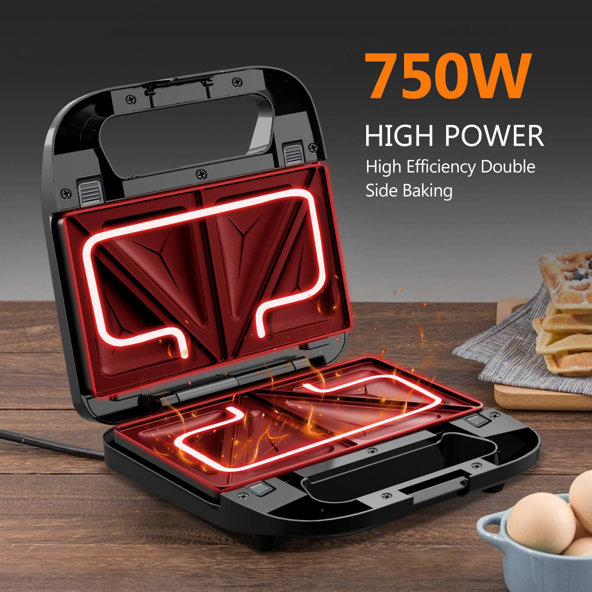 750W HIGH POWER High Efficiency Double Side Baking