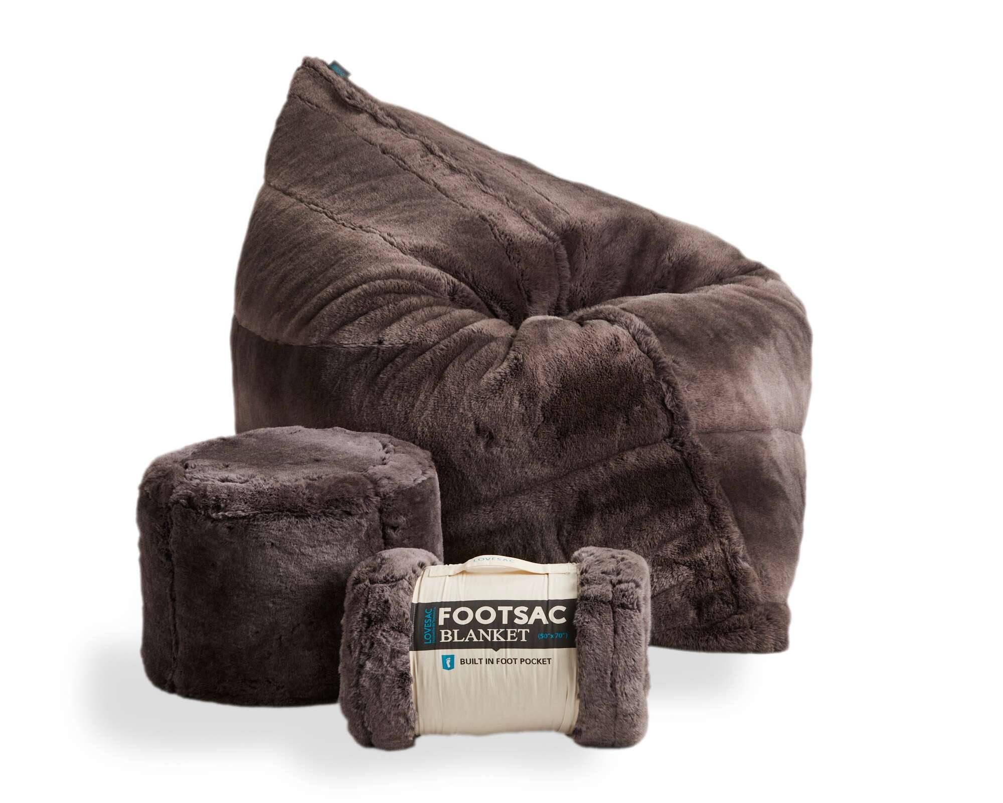 Lovesac - Pillowsac Bundle - Grizzly Phur - Front_Zoom