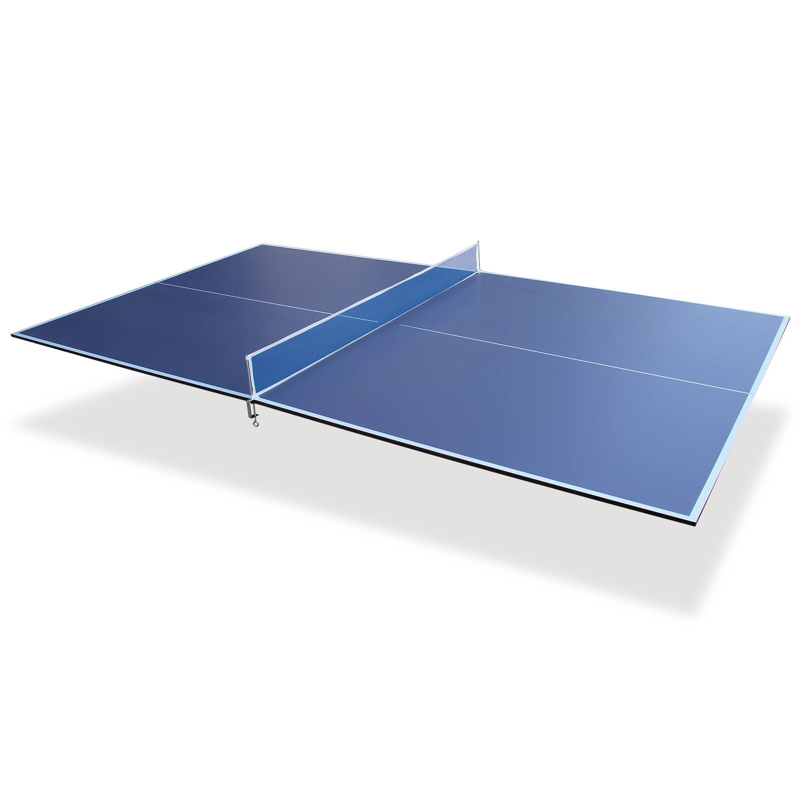 Angle. APRILSOUL - 9FT Blue Mid-Size Ping Pong Conversion Top Foldable and Portable Table Tennis Table Top for Indoor Games - Blue.
