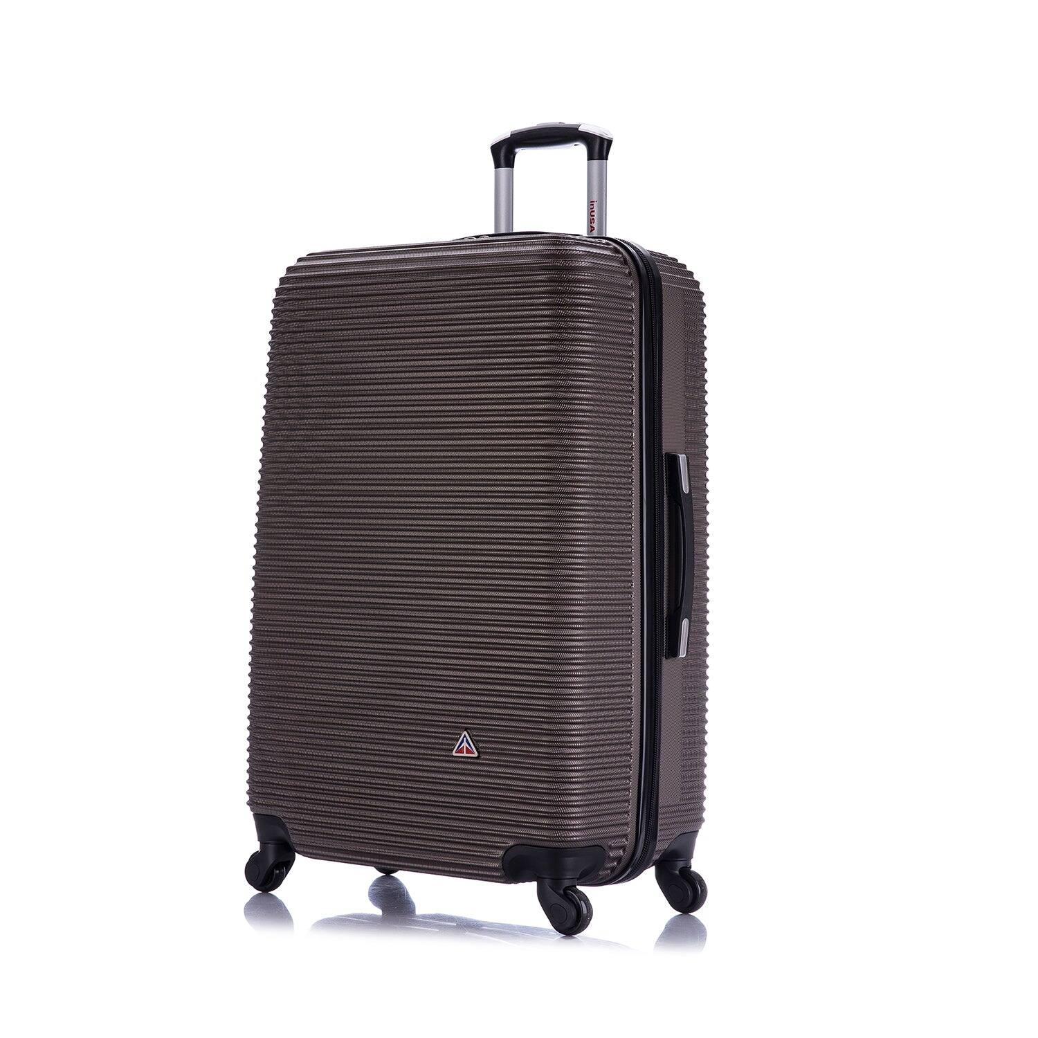 Front. InUSA - Royal lightweight hardside Spinner Luggage 28" - BROWN.