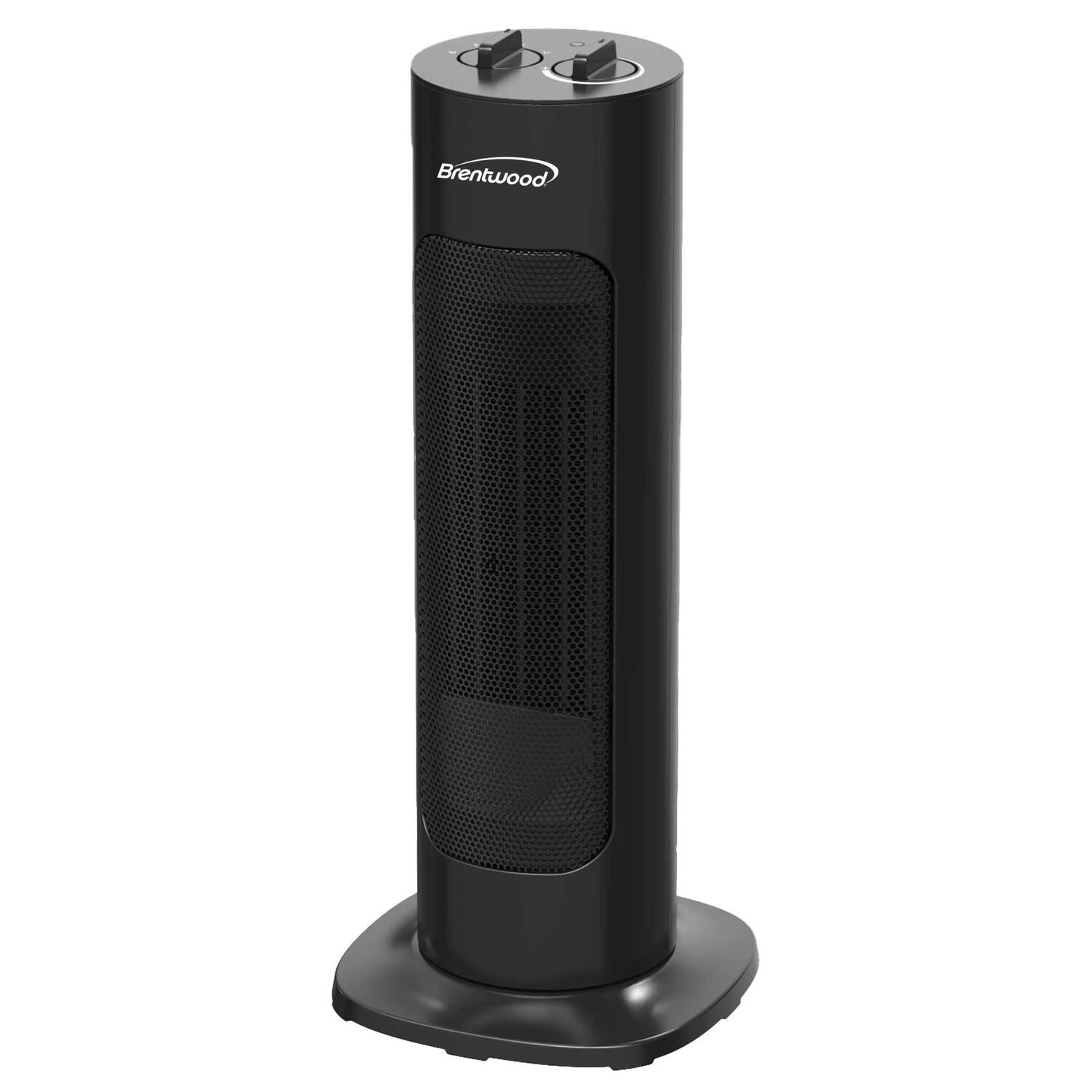 Front. Brentwood - Brentwood H-c1618bk 1,500-watt-max Portable Oscillating Ceramic Tower Electric Space Heater, Black, H-c1618bk - black.