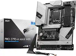 MSI - PRO Z790-A MAX WIFI (Socket 1700) Intel Z790 ATX DDR5 Wi-Fi 7 Motherboard - Black - Front_Zoom