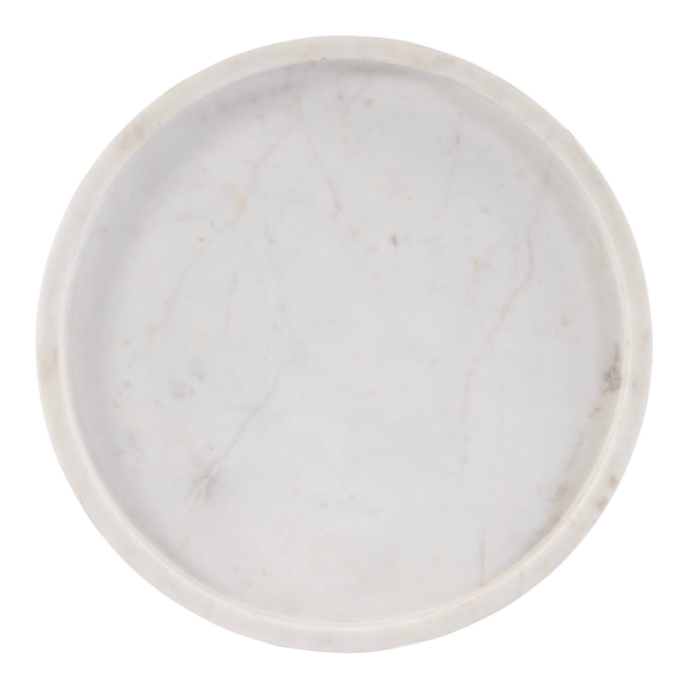 Alt View 4. Butler Specialty - Berlin 10 in. W Round Marble and Iron Side Table - White and Black.