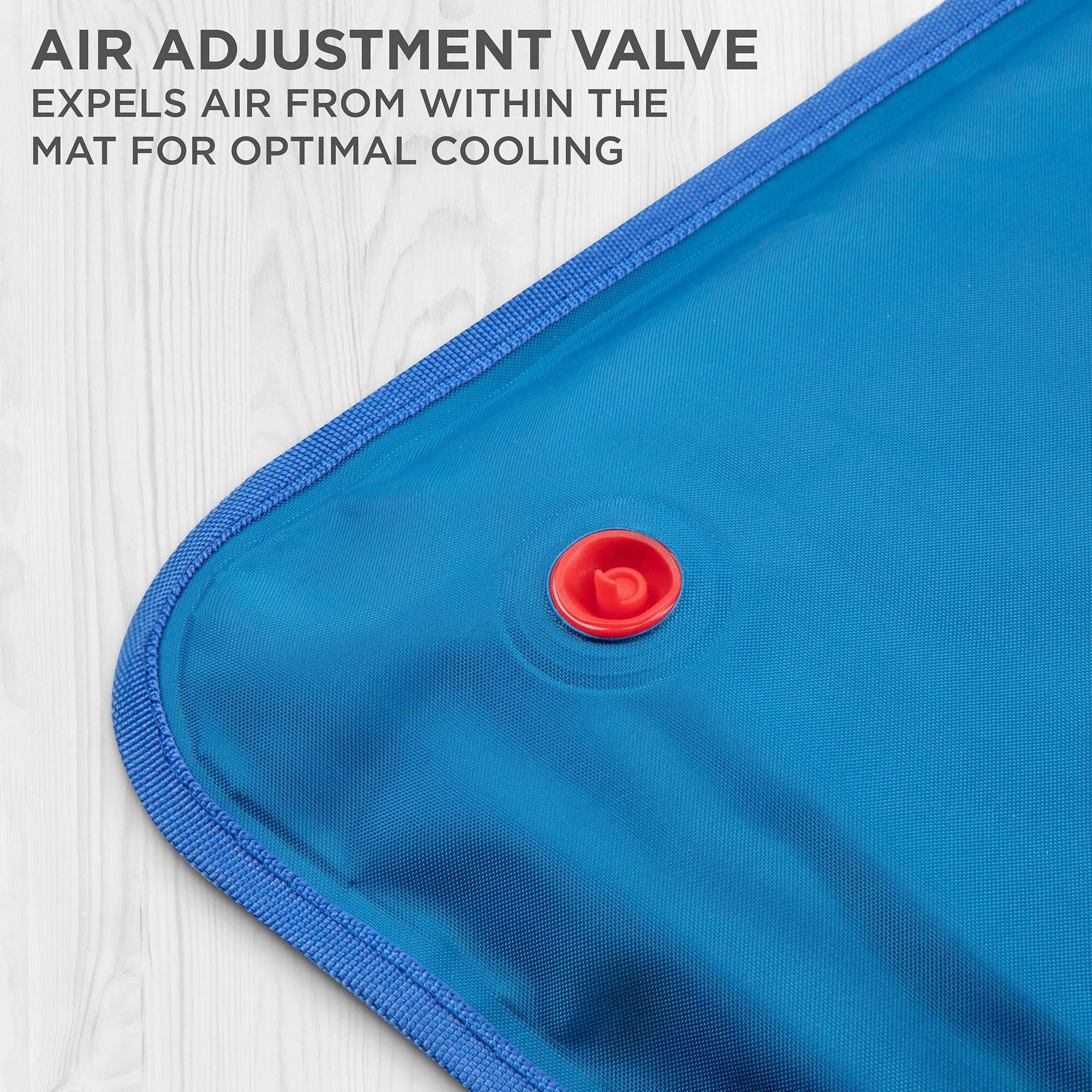 AIR ADJUSTMENT VALVE
EXPELS AIR FROM WITHIN THE MAT FOR OPTIMAL COOLING