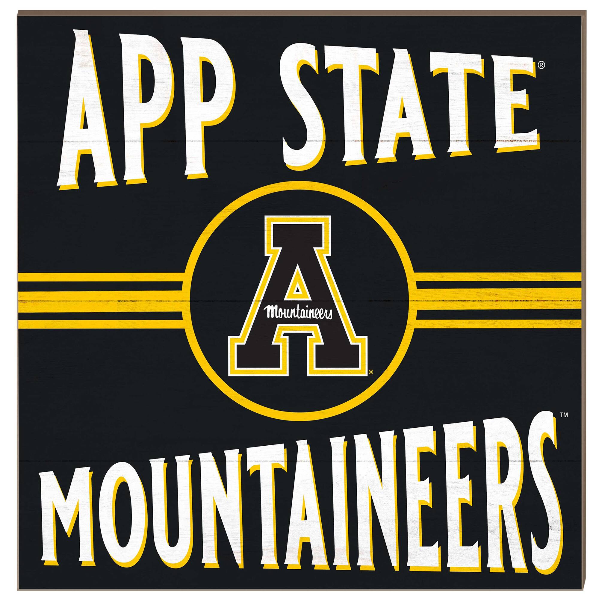 Appalachian State Mountaineers 10'' x 10'' Retro Team Sign