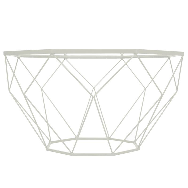 Left. LeisureMod - Malibu Contemporary Geometric Glass Top Coffee Table with Open-Frame Design and Powder Coated Base for Home and Office - White.