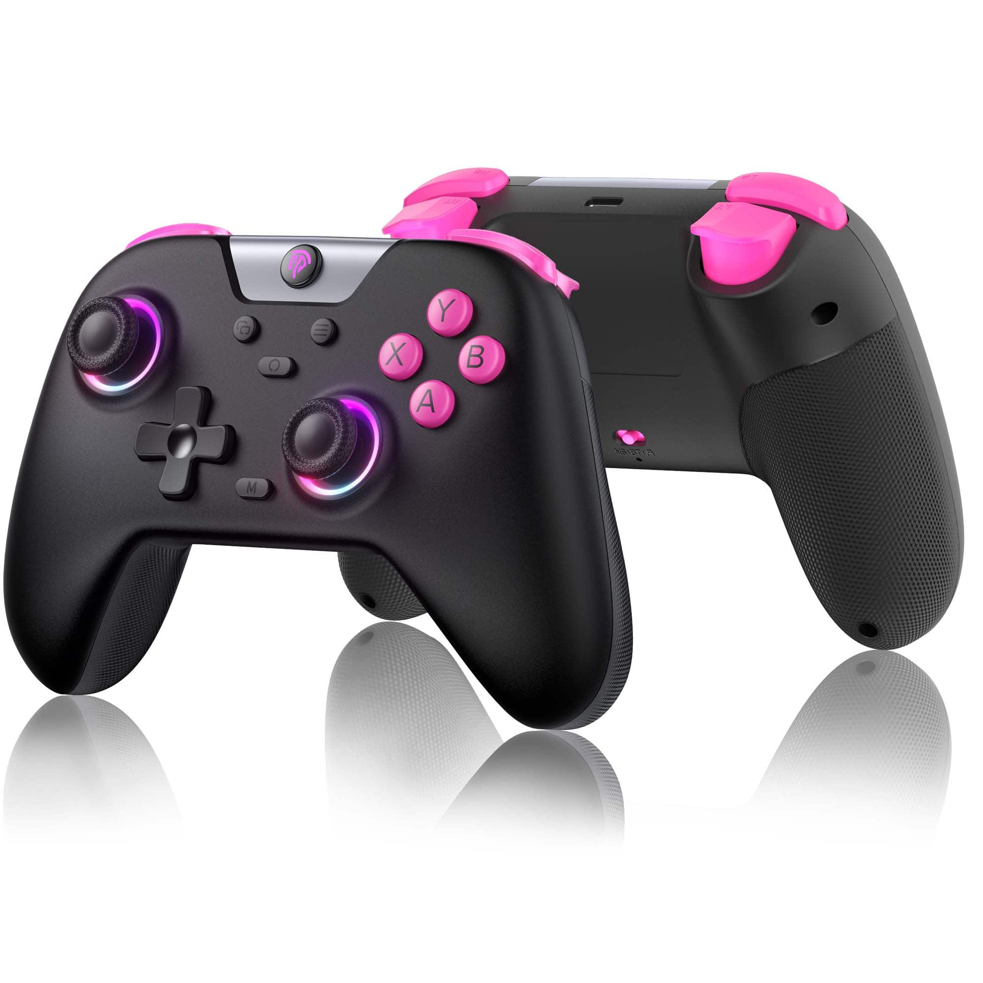 EasySMX - X05 Wireless Controller for PC Android Steam Deck Bluetooth Gamepad Hall Effect Joysticks Trigger Rumble RGB Lighting - Black