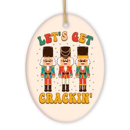 OrnamentallyYou - Groovy Lets Get Crackin Retro Christmas Ornament with Nutcracker Art - Multi-colored