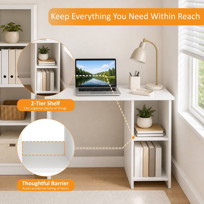 Keep Everything You Need Within Reach

2-Tier Shelf
Can organize plenty of things

Thoughtful Barrier
Avoid accidental falling of items