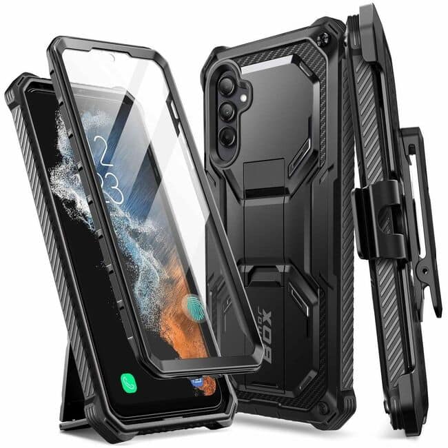 i-Blason - Armorbox Rugged Carrying Case (Holster) Samsung Galaxy A54 5G Smartphone - Shock Absorbing, Damage - Black