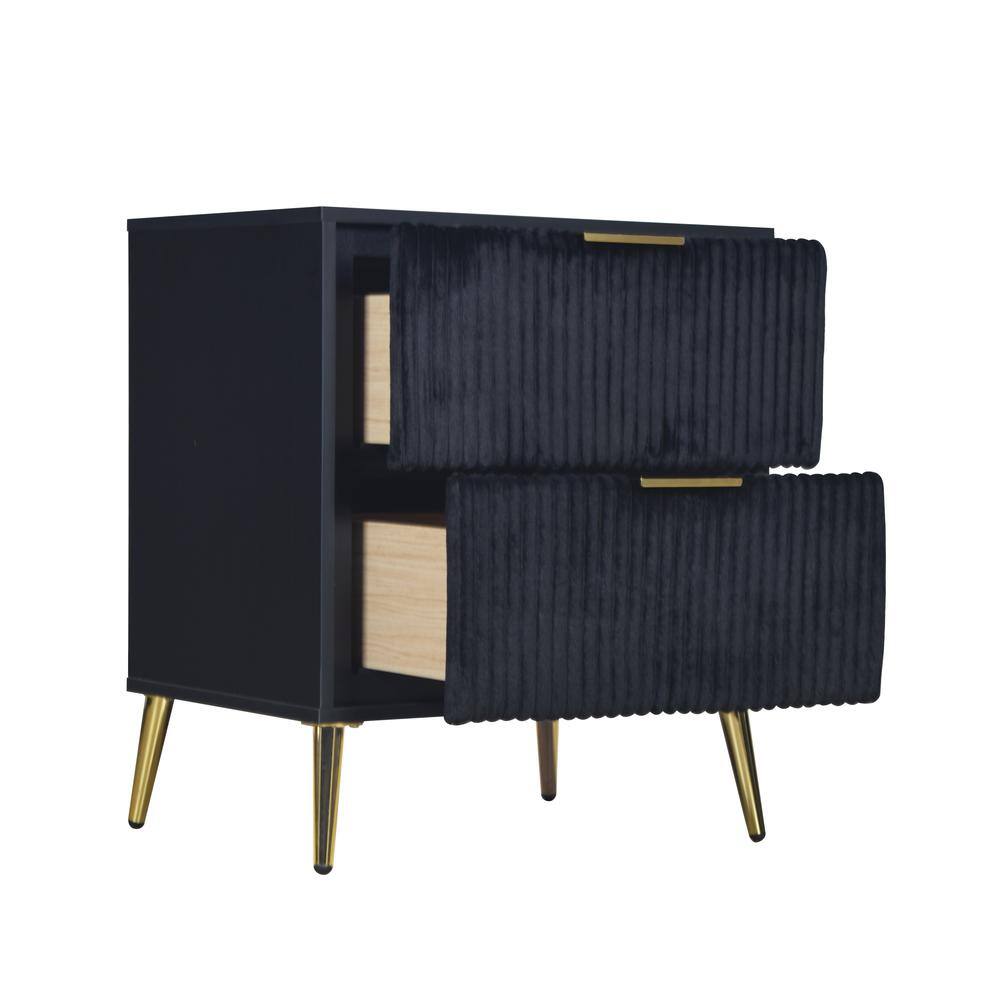Back. New Classic Furniture - Kailani Nightstand- Black - Black.