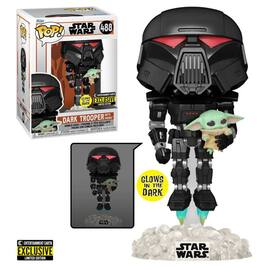 Funko - Star Wars-The Mandalorian-Dark Trooper With Grogu