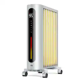 DREO - 1500W 26.65" Portable Space Oil Filled with Remote Control, Overheat and Tip-Over Protection in White