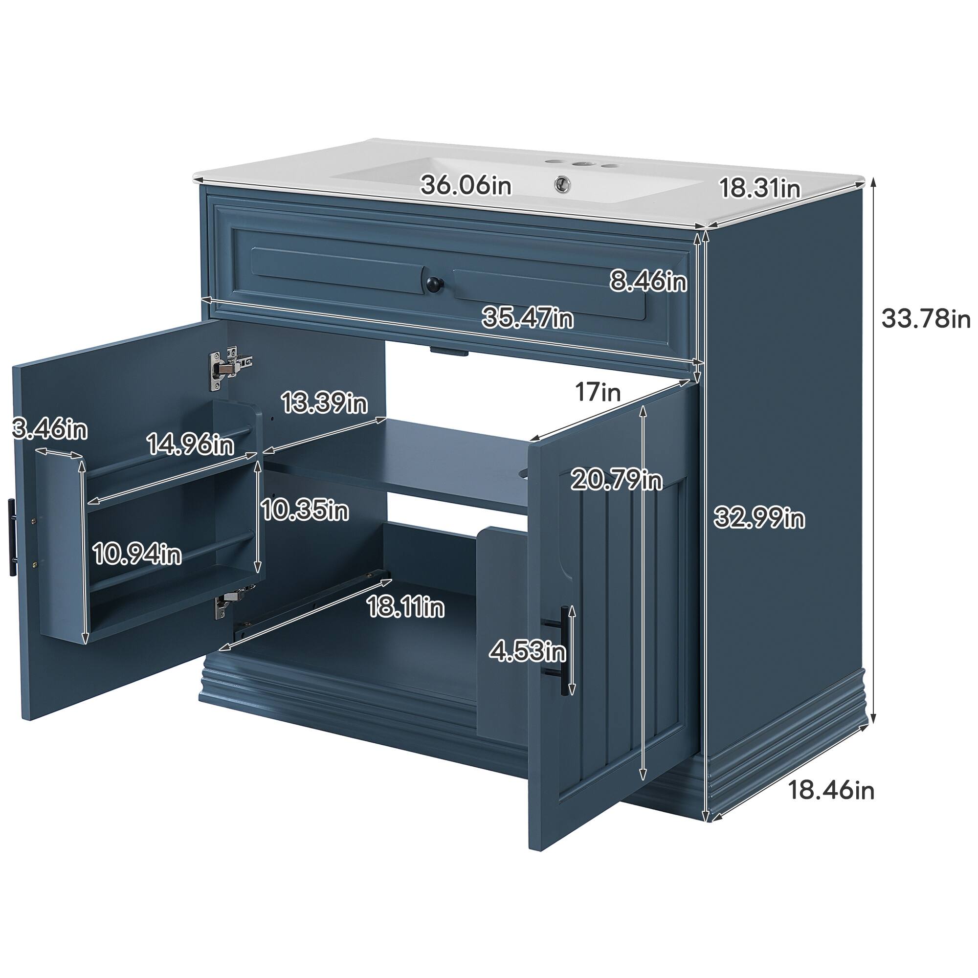 - 36.06in
- 18.31in
- 8.46in
- 35.47in
- 33.78in
- 13.39in
- 3.46in
- 14.96in
- 10.35in
- 10.94in
- 17in
- 20.79in
- 32.99in
- 18.11in
- 4.53in
- 18.46in