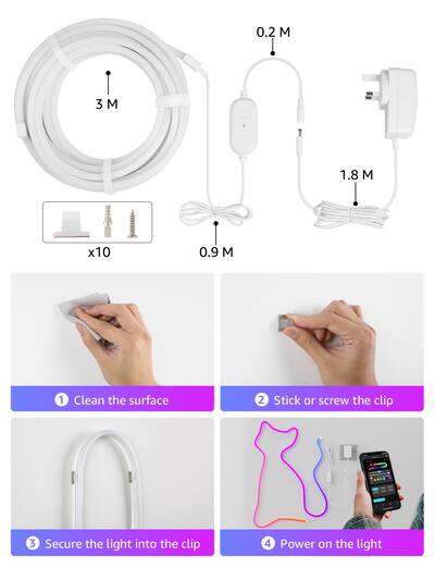 LE Smart LED Strip 10M, 2x5M, Kompatibel mit Alexa, App, Google Home, – DE LE Smart LED Strip 10M, 2x5M, Kompatibel mit Alexa, App, Google Home, – DE