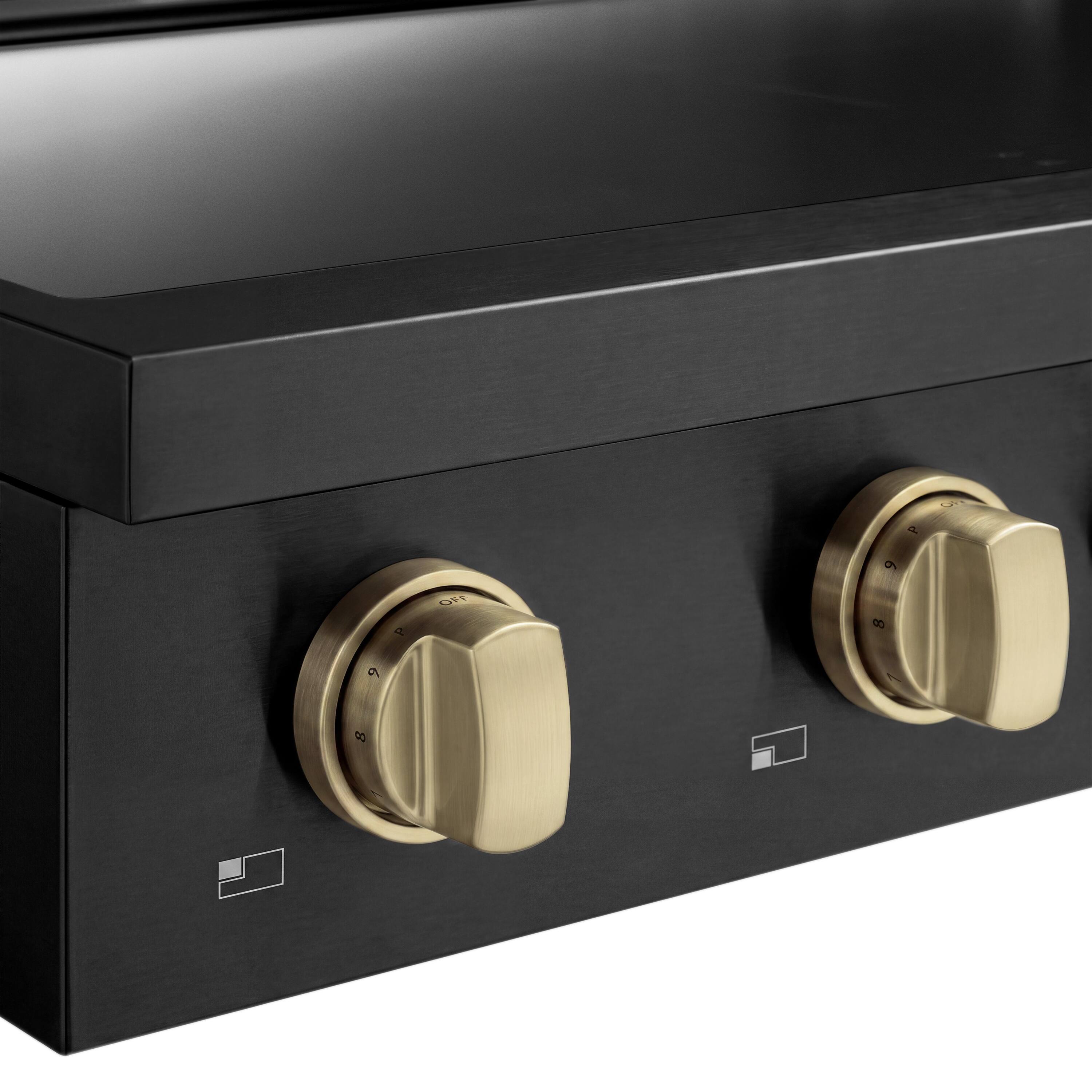 Alt View 9. ZLINE - Autograph 30 in. Paramount Built-in Induction Rangetop with 4 Element Cooktop in Black Steel & Champagne Bronze Accents - Black Stainless Steel.