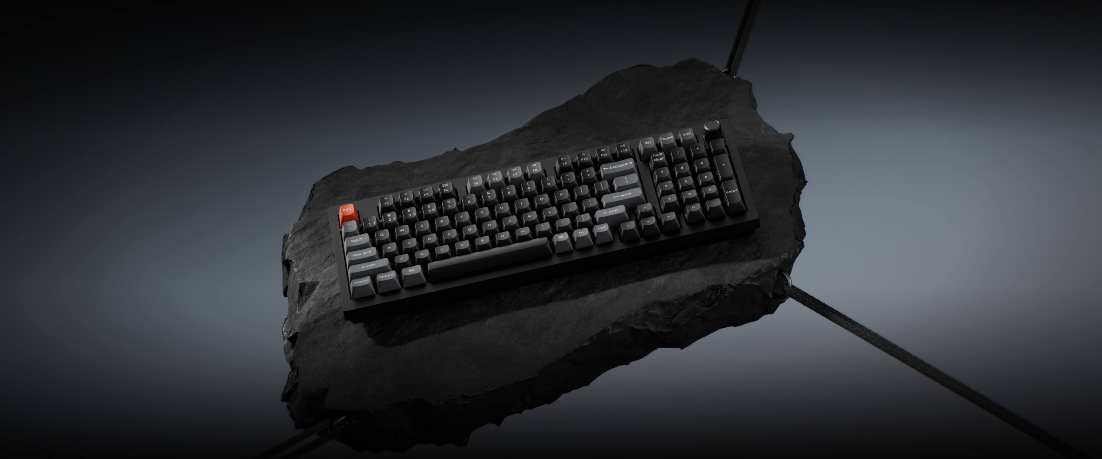 Alt View 5. Keychron - V5 Ultra 8k 96% Custom Red Switch Mechanical Gaming Keyboard with Programmable ZMK Launcher Software - Black.