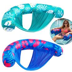 Front. Joyfy - Joyfy 2Pack Inflatable Pool Float Chairs, Inflatable Pool Noodle Chair with Sling, Floating Pool Lounge for Adult Summer.