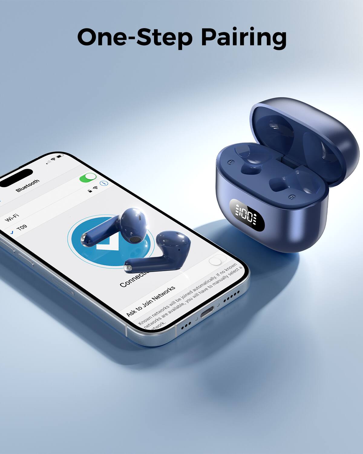 One-Step Pairing  
Bluetooth Wi-Fi T09  

If no known networks are available, you will have to manually select a network. If known networks are available, they will be joined automatically.