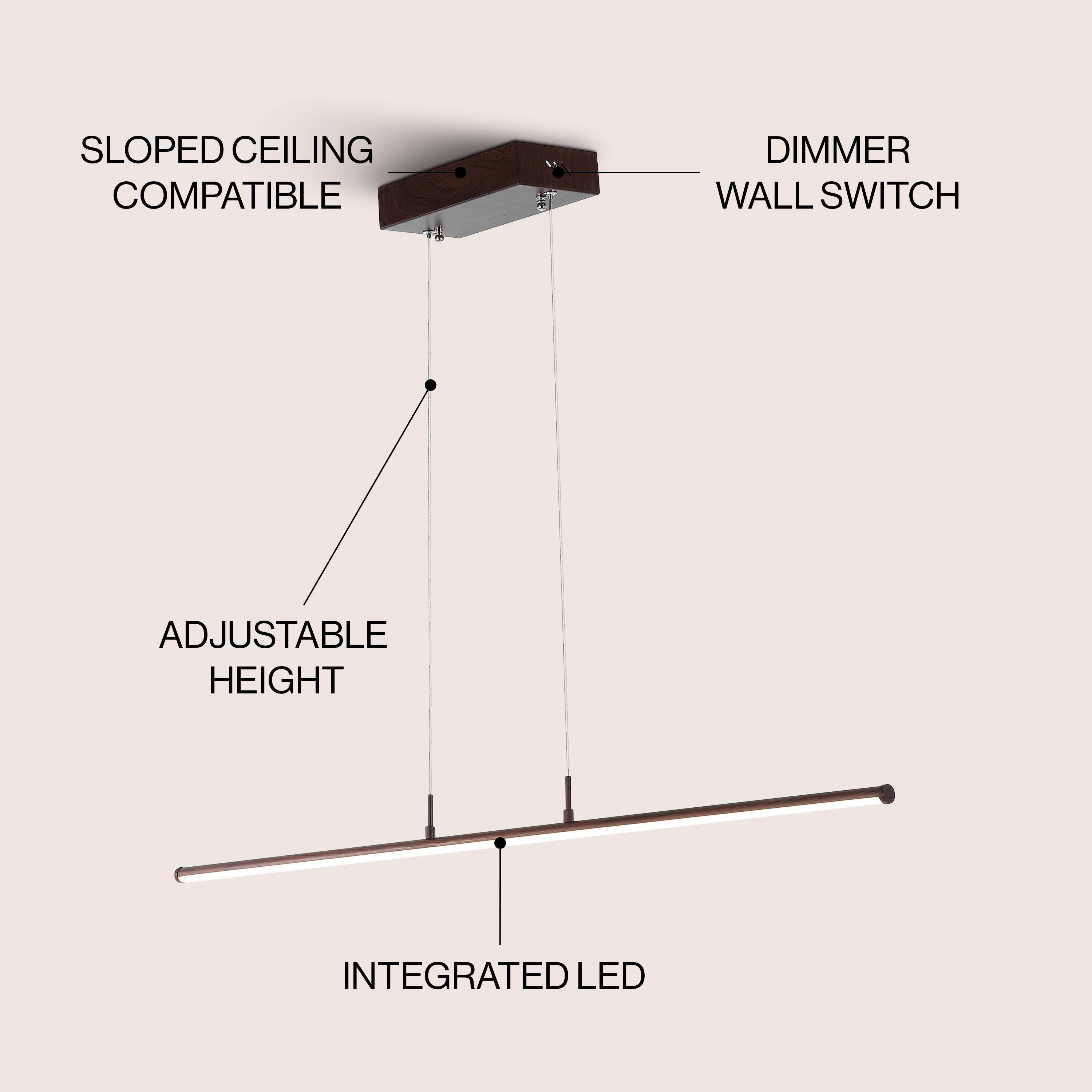 SLOPED CEILING COMPATIBLE DIMMER WALL SWITCH ADJUSTABLE HEIGHT INTEGRATED LED