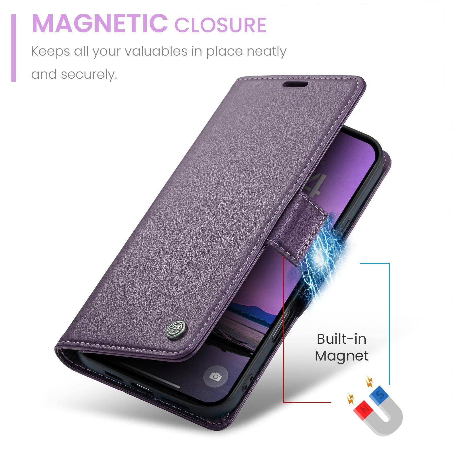 MAGNETIC CLOSURE  
Keeps all your valuables in place neatly and securely.  
Built-in Magnet