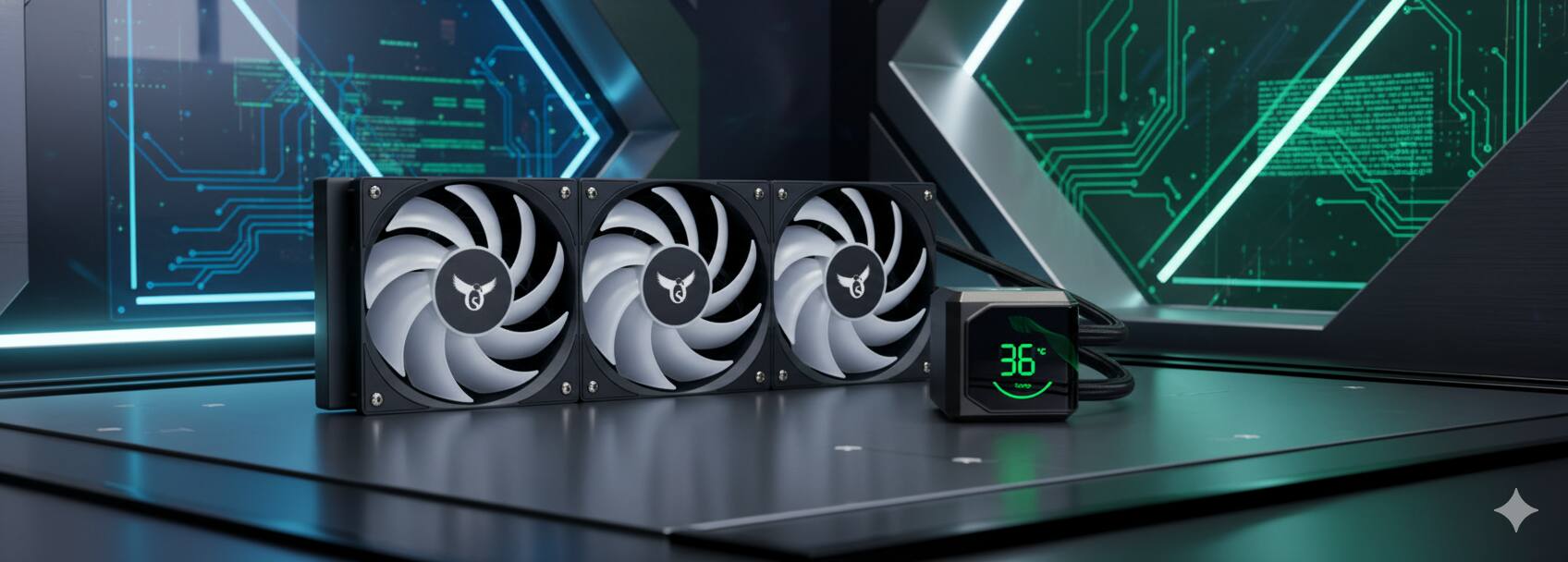 Alt View 8. Osprey - Osprey 360mm AIO CPU Cooler, Copper-Aluminum Radiator, Leakproof ARGB Liquid Cooling System, 2600RPM Hydraulic Pump - Black.