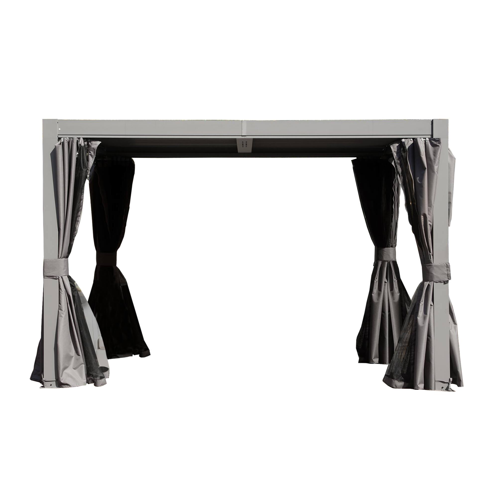 Loheer - Louvered Pergola 10x10 Outdoor Pergola with Adjustable Louvers, Gray Aluminum Hardtop Patio Pergola