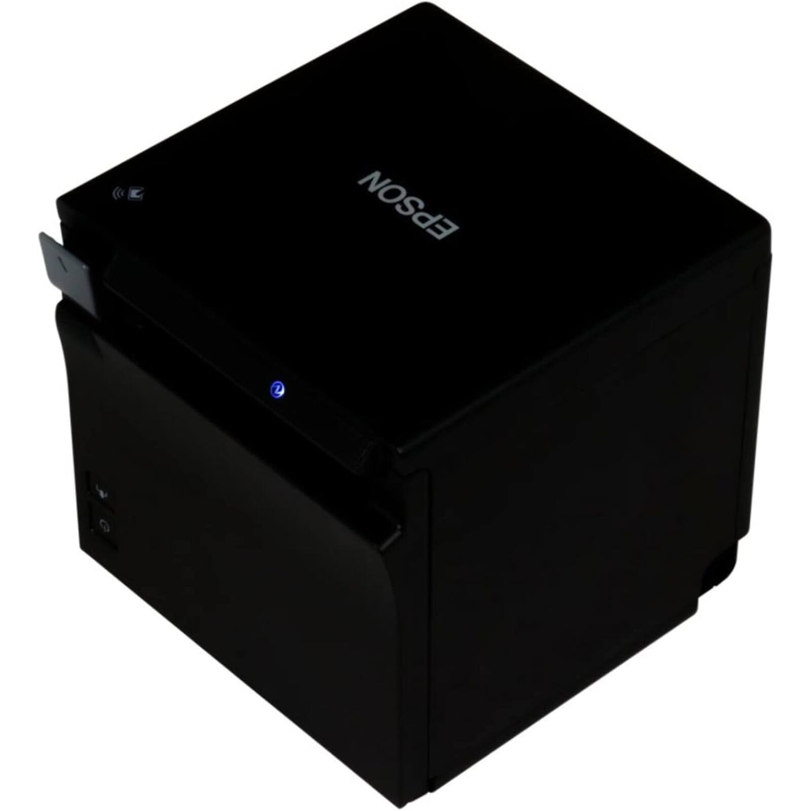 Angle. Epson - OmniLink TM-M30II-H 3-Inch Thermal POS Receipt Printer, USB and Ethernet, 4-Port USB-A Hub, No Bluetooth, No USB-C - Black.