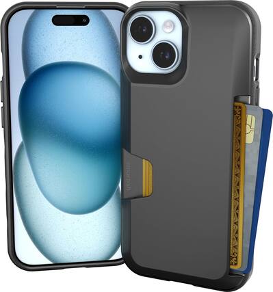 Front. Smartish - Smartish iPhone 15 Wallet Case - Wallet Slayer Vol 1 - Protective Slim Card Holder Cover - Black Tie Affair - Black Tie Affair.