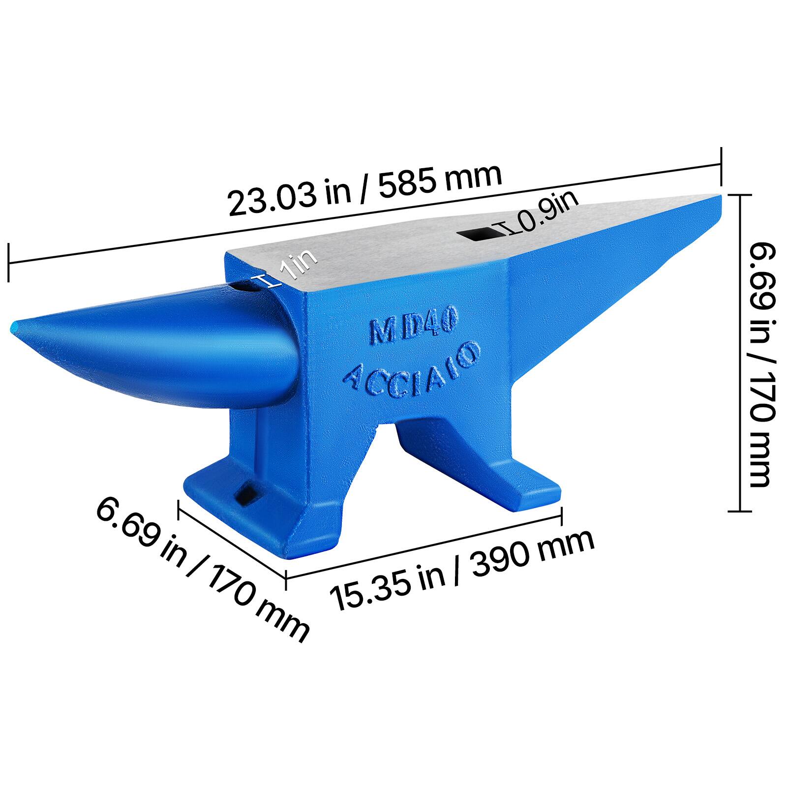 - 23.03 in / 585 mm
- 0.9 in
- 1 in
- 6.69 in / 170 mm
- 15.35 in / 390 mm
- MD40 ACCIAIO