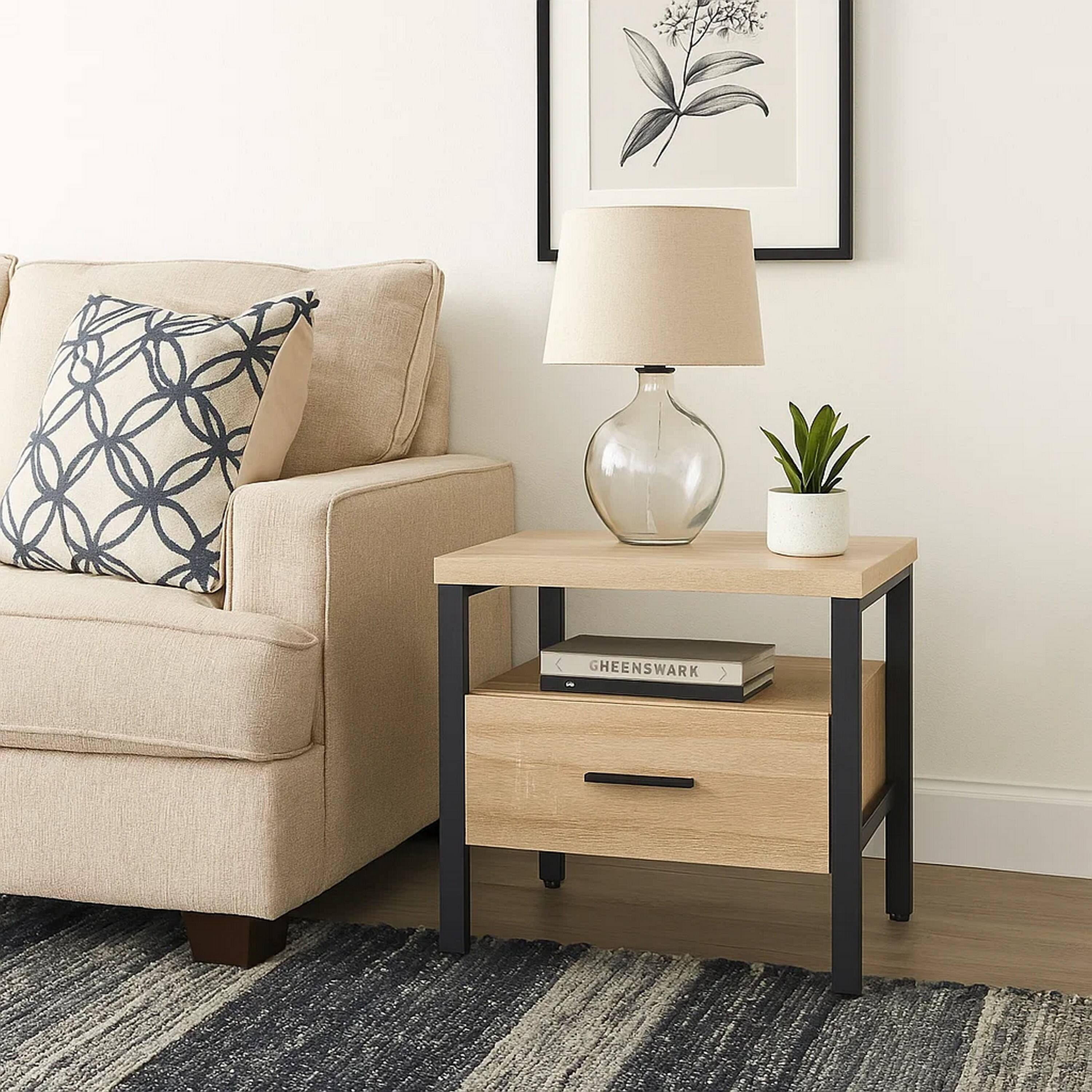 Alt View 6. Manhattan Lane - Accent Table with Metal Leg and 1 Tier Shelf - Black, Brown,.