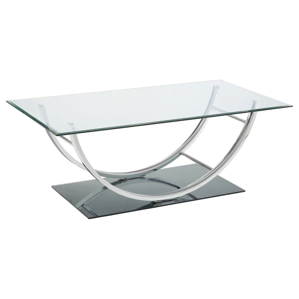 Coaster Co. of America - Danville Rectangular U-Shaped Glass Top Coffee Table Chrome - Silver
