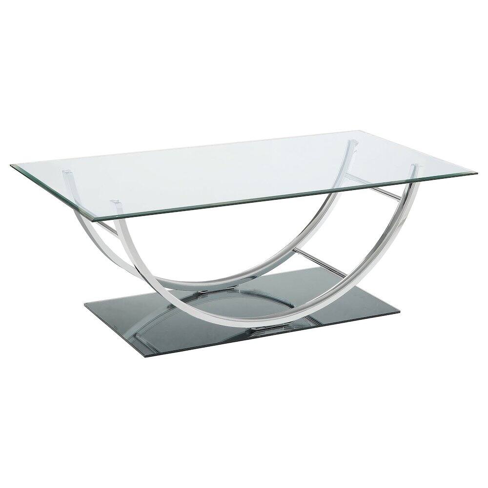 Front. Coaster Co. of America - Danville Rectangular U-Shaped Glass Top Coffee Table Chrome - Silver.