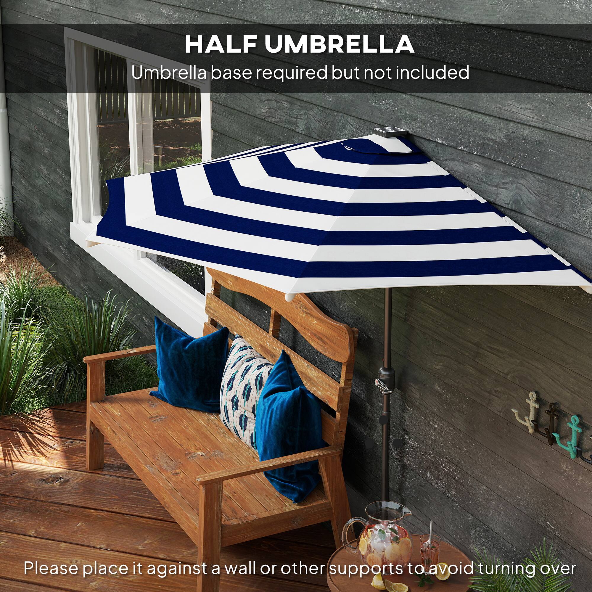 HALF UMBRELLA
Umbrella base required but not included
Please place it against a wall or other supports to avoid turning over