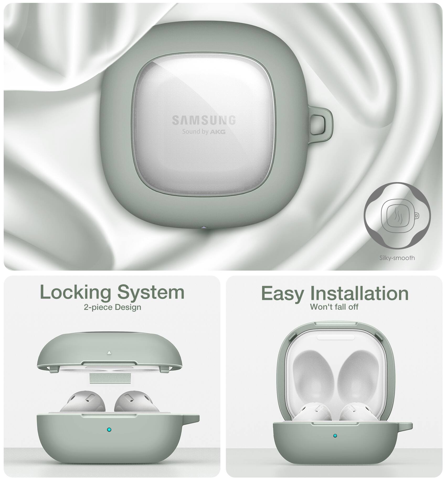 SAMSUNG Sound by AKG  
Silky-smooth  
Locking System  
2-piece Design  
Easy Installation  
Won't fall off