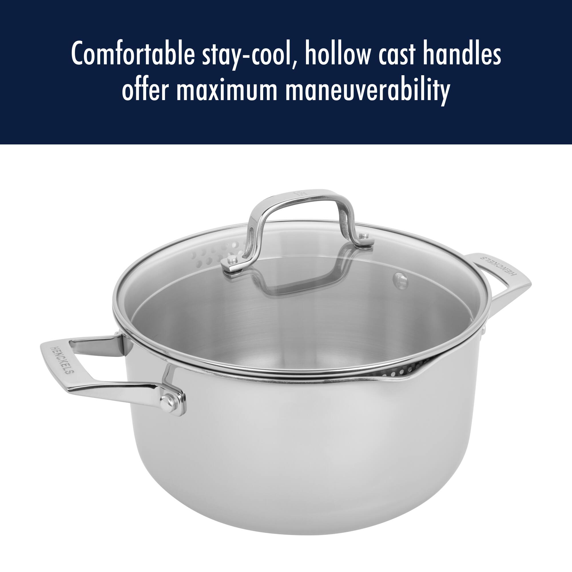 Comfortable stay-cool, hollow cast handles offer maximum maneuverability