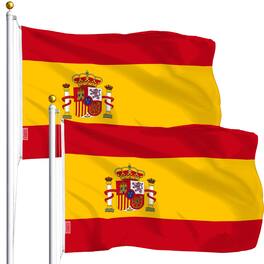 G128 - Spain Flag 3 x 5 ft 2-Pack Printed Polyester - Assorted Colors