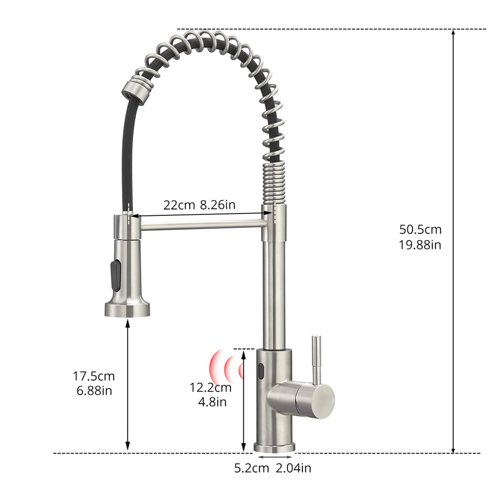 Single Handle Touchless Sensor Gooseneck Pull Down Sprayer Kitchen Faucet price history on PriceWatchPro